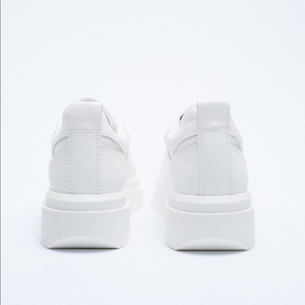 Zara Leather Platform Sneakers, Size 6 NWOT